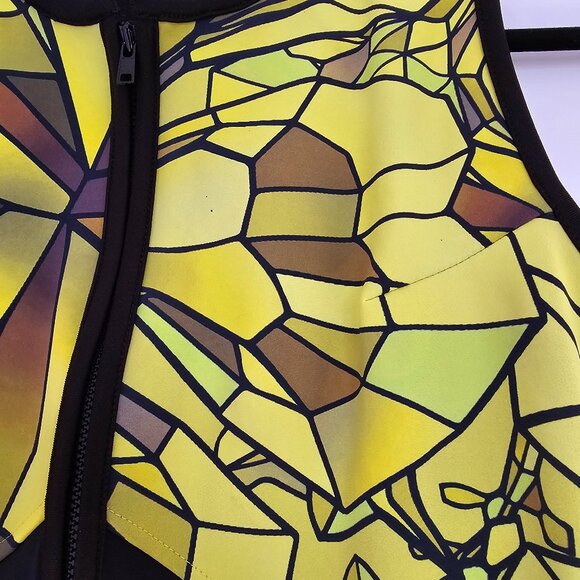 Mauna Kea Yellow Graphic Mini Dress S (Unique! Perfect for music festival!) - Picture 5 of 11